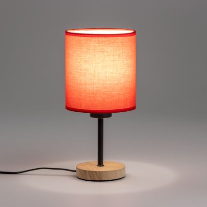 Brilagi - Stalinis šviestuvas NUBILA WOOD 1xE27/25W/230V ąžuolas/raudona