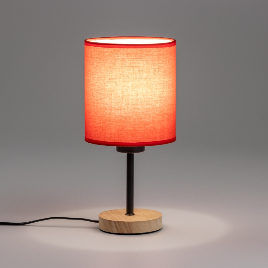 Brilagi - Stalinis šviestuvas NUBILA WOOD 1xE27/25W/230V ąžuolas/raudona