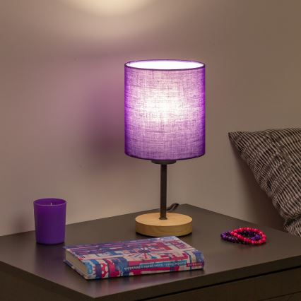 Brilagi - Stalinis šviestuvas NUBILA WOOD 1xE27/25W/230V ąžuolas/violetinė
