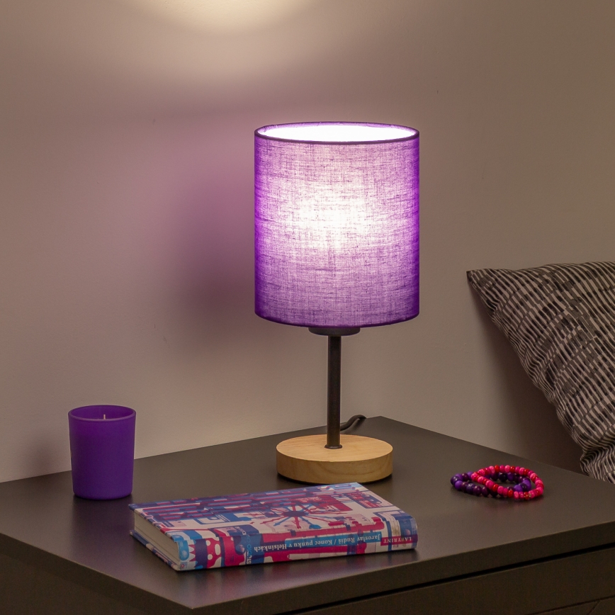Brilagi - Stalinis šviestuvas NUBILA WOOD 1xE27/25W/230V ąžuolas/violetinė