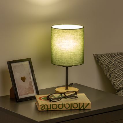 Brilagi - Stalinis šviestuvas NUBILA WOOD 1xE27/25W/230V ąžuolas/žalia