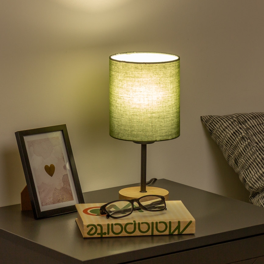 Brilagi - Stalinis šviestuvas NUBILA WOOD 1xE27/25W/230V ąžuolas/žalia