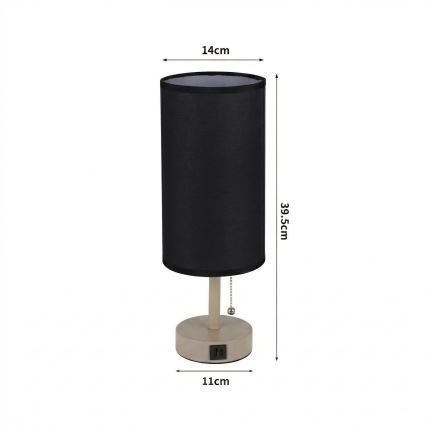 Brilagi - Stalinis šviestuvas su USB jungtimi TABLON 1xE27/25W/230V smėlinė/juoda