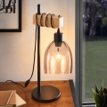 BRILAGI - Stalinis šviestuvas WOOD GLASS 1xE27/40W/230V ruda/juoda/dūminė smėlinė