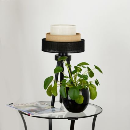 Brilagi - Stalo lempa ASPEN LUNETA 1xE27/15W/230V juoda/kreminė/šviesiai ruda