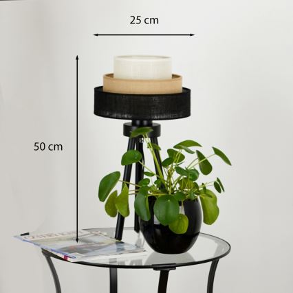 Brilagi - Stalo lempa ASPEN LUNETA 1xE27/15W/230V juoda/kreminė/šviesiai ruda