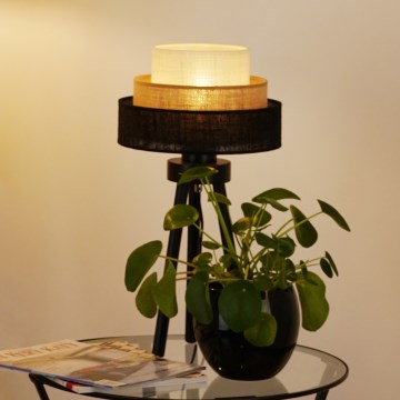 Brilagi - Stalo lempa ASPEN LUNETA 1xE27/15W/230V juoda/kreminė/šviesiai ruda