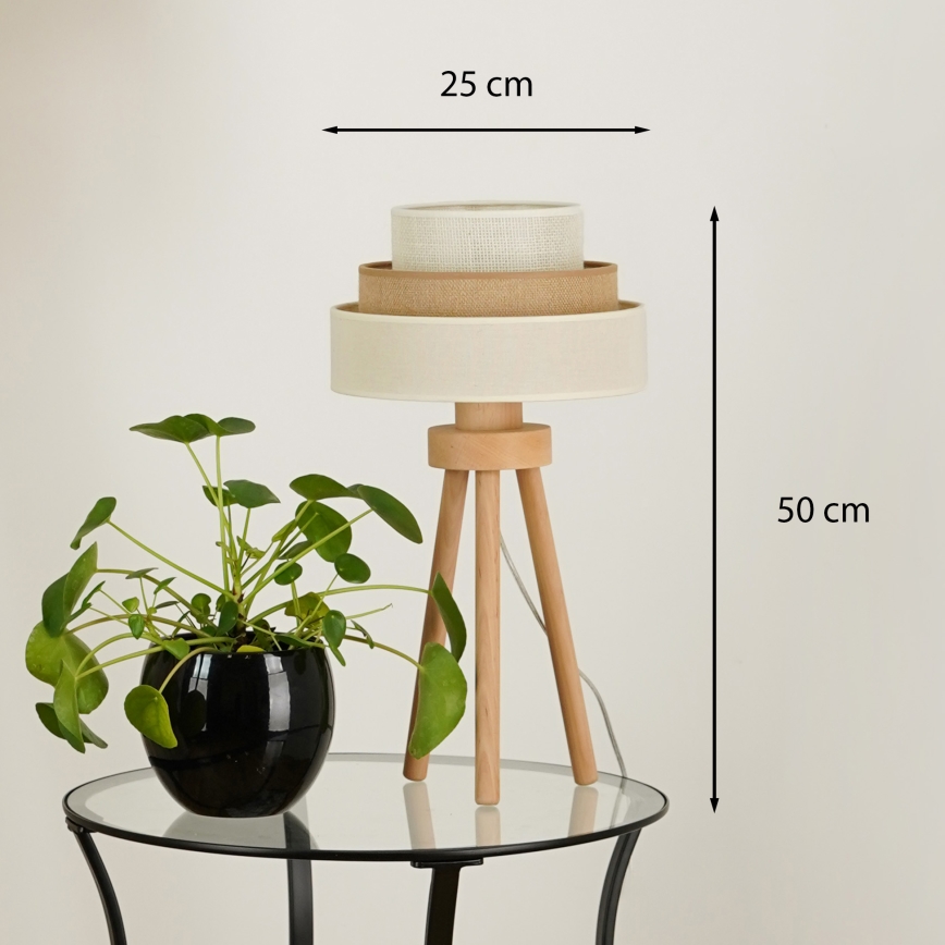 Brilagi - Stalo lempa DENVER LUNETA 1xE27/15W/230V smėlinė/ruda/kreminė