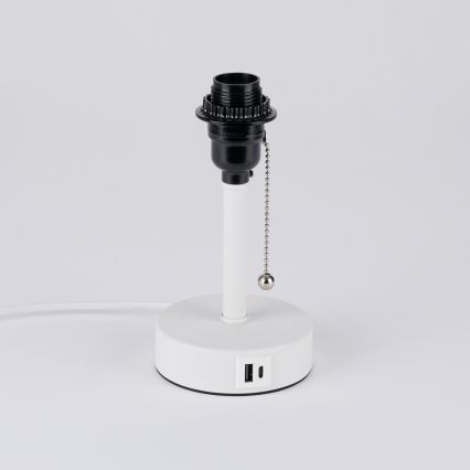 Brilagi - Stalo lempa su USB jungtimi TABLON 1xE27/25W/230V balta