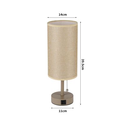 Brilagi - Stalo lempa su USB prievadu TABLON 1xE27/25W/230V smėlinė