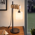 BRILAGI - Stalo lempa WOOD GLASS 1xE27/40W/230V ruda/juoda/balta