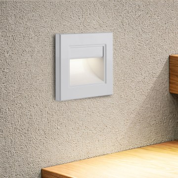 Brilagi - STEP LIGHT LED laiptų šviestuvas, 1,5 W, 230 V, IP44, baltas