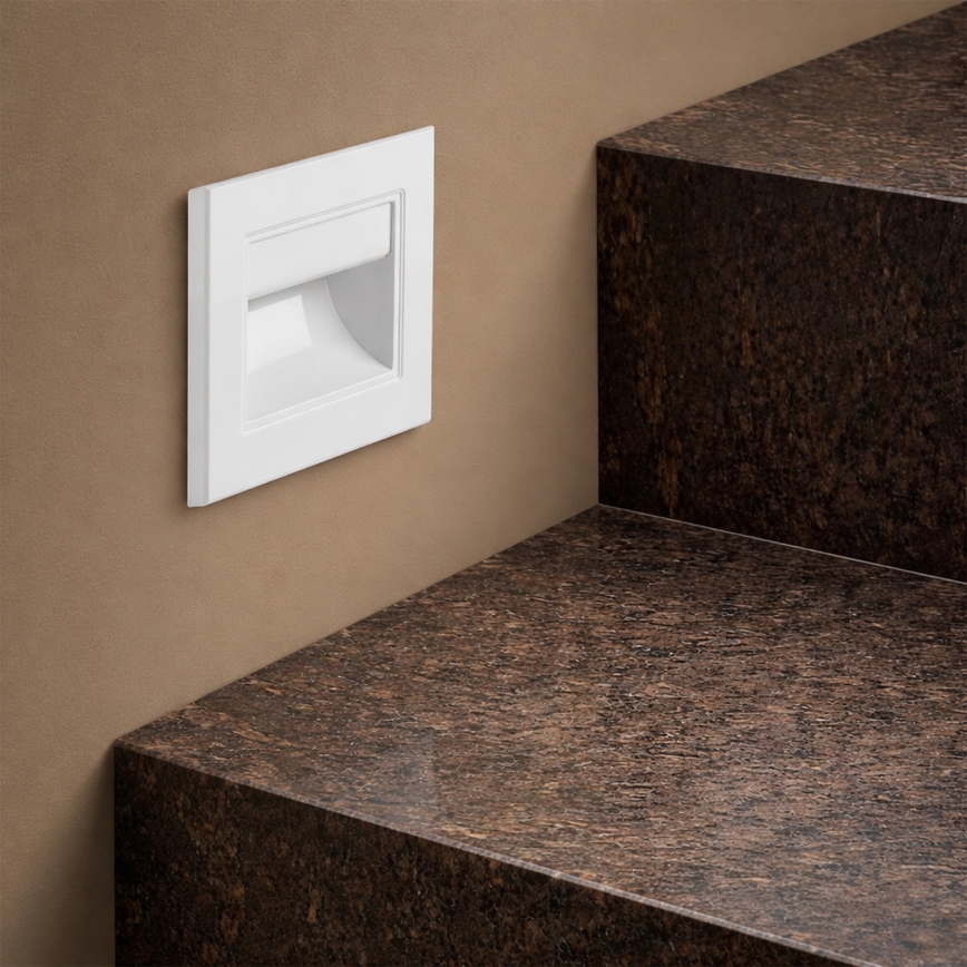 Brilagi - STEP LIGHT LED laiptų šviestuvas, 1,5 W, 230 V, IP44, baltas