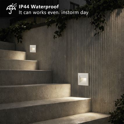 Brilagi - STEP LIGHT LED laiptų šviestuvas, 1,5 W, 230 V, IP44, baltas