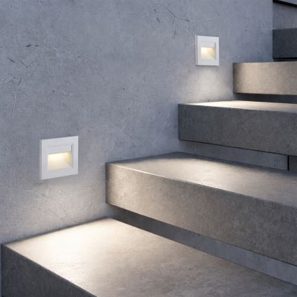 Brilagi - STEP LIGHT LED laiptų šviestuvas, 1,5 W, 230 V, IP44, baltas