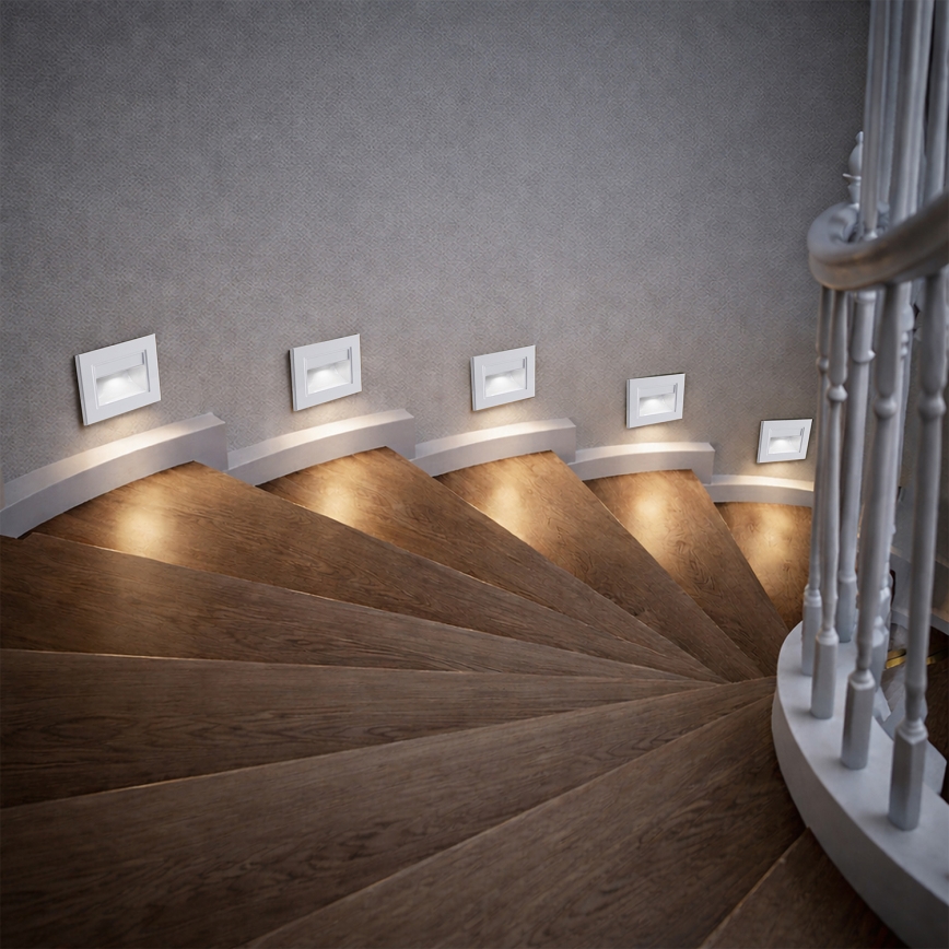 Brilagi - STEP LIGHT LED laiptų šviestuvas, 1,5 W, 230 V, IP44, baltas