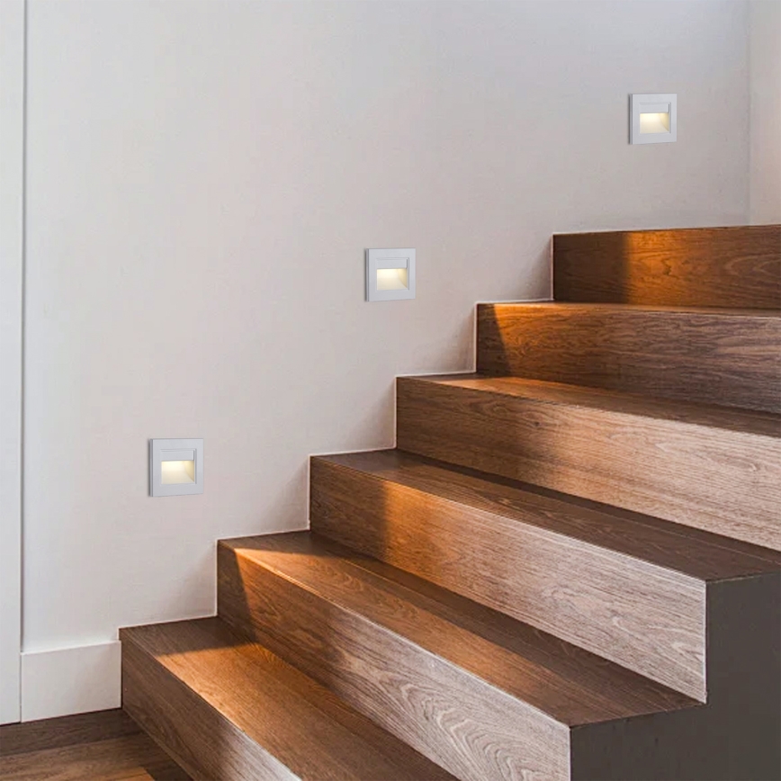Brilagi - STEP LIGHT LED laiptų šviestuvas, 1,5 W, 230 V, IP44, baltas