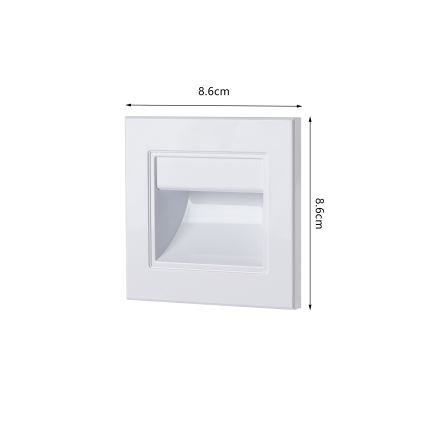 Brilagi - STEP LIGHT LED laiptų šviestuvas, 1,5 W, 230 V, IP44, baltas