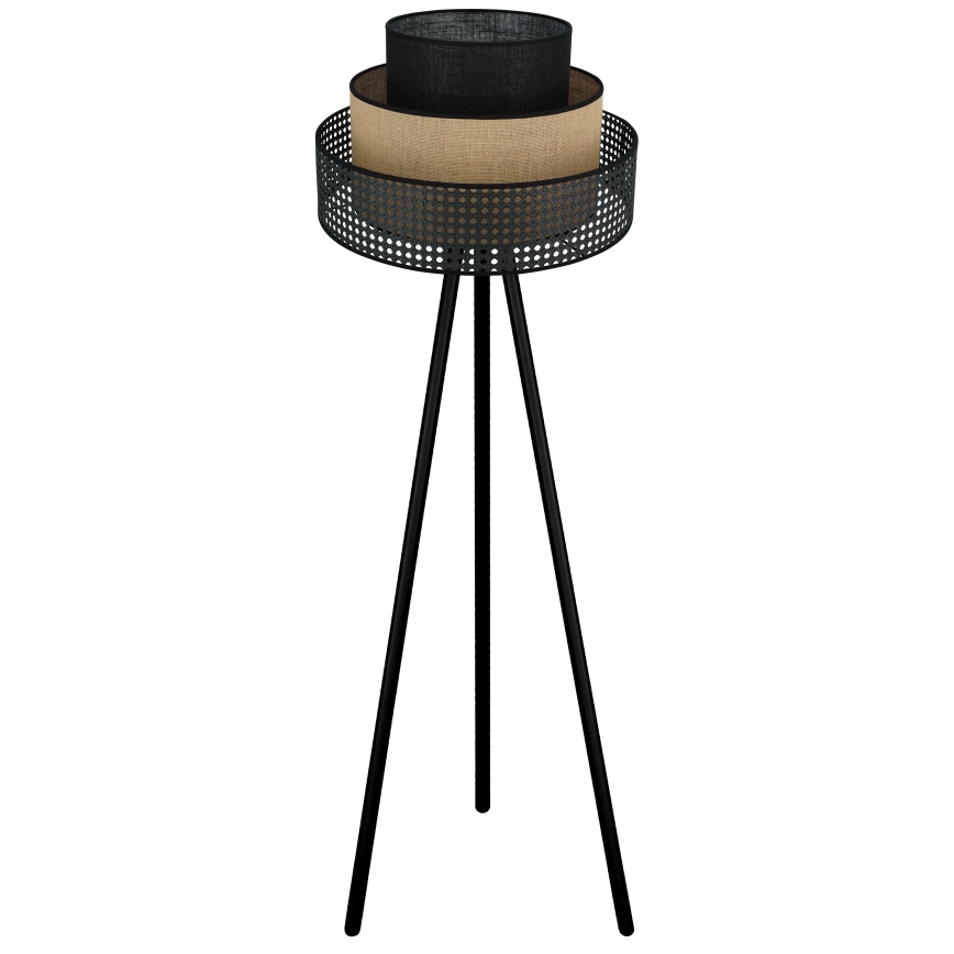 Brilagi - Stovėjanti lempa DAKOTA LUNETA 1xE27/15W/230V juoda/rotangas