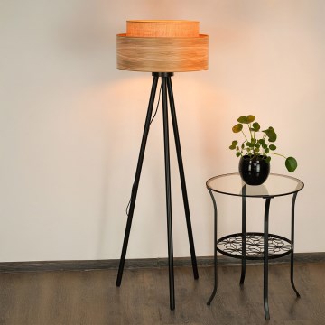 Brilagi - Stovėjanti lempa MONTANA BOHO 1xE27/15W/230V ruda/juoda
