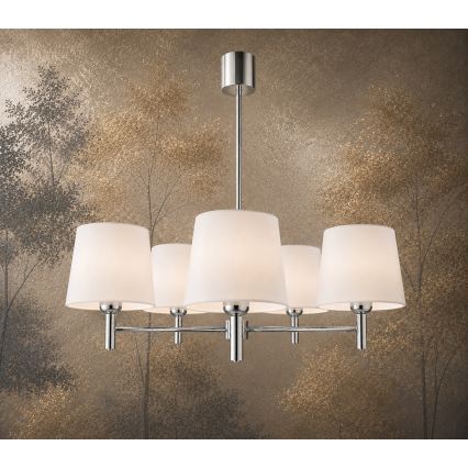 BRILAGI - Šviestuvas ant stiebo MONTE 5xE27/60W/230V kreminė/blizgus chromas