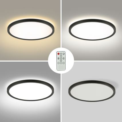 Brilagi - dimeriuojamas LED lubinis šviestuvas ULTRA SLIM LED/24W/230V 2700–6500K skersmuo 42 cm juodas + nuotolinio valdymo pultas