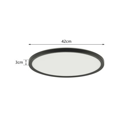 Brilagi - dimeriuojamas LED lubinis šviestuvas ULTRA SLIM LED/24W/230V 2700–6500K skersmuo 42 cm juodas + nuotolinio valdymo pultas