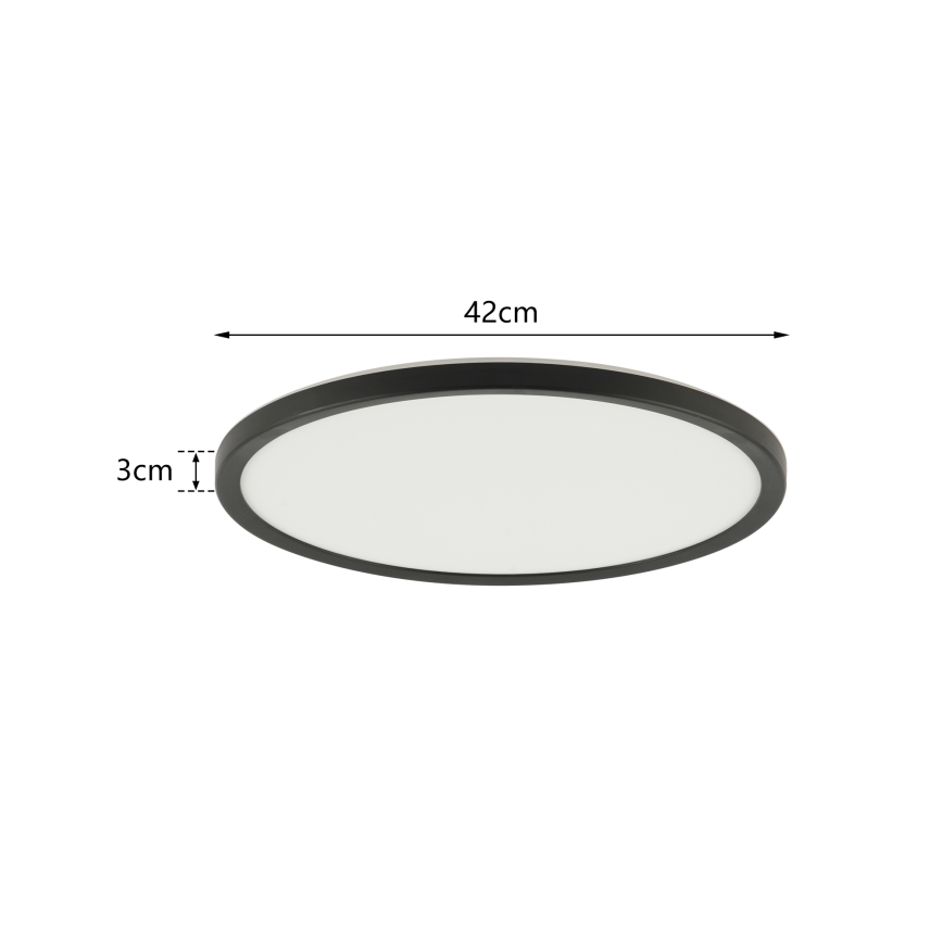 Brilagi - dimeriuojamas LED lubinis šviestuvas ULTRA SLIM LED/24W/230V 2700–6500K skersmuo 42 cm juodas + nuotolinio valdymo pultas