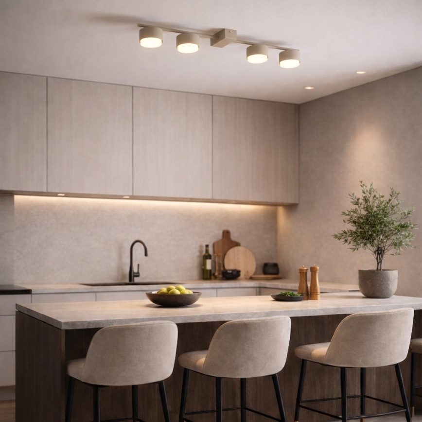 Brilagi - taškinis šviestuvas 4xGX53/12W/230V smėlinis