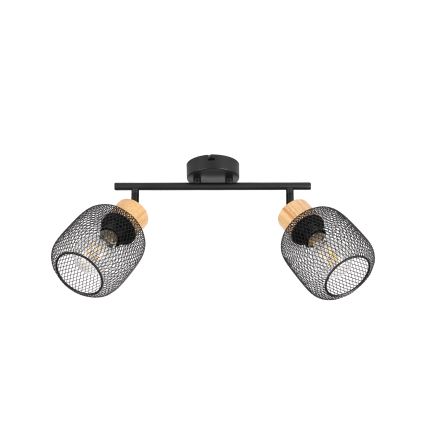 Brilagi - Taškinis šviestuvas BASKLITE 2xE27/15W/230V kaučiukmedis/juoda