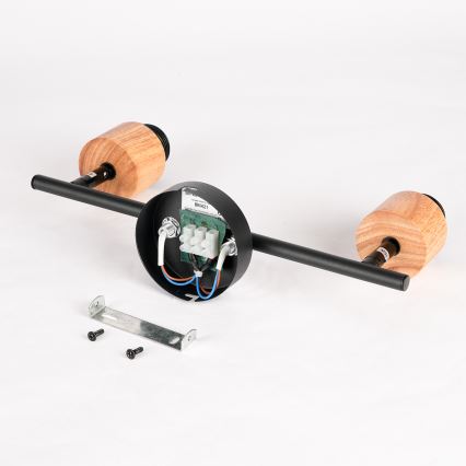 Brilagi - Taškinis šviestuvas BASKLITE 2xE27/15W/230V kaučiukmedis/juoda