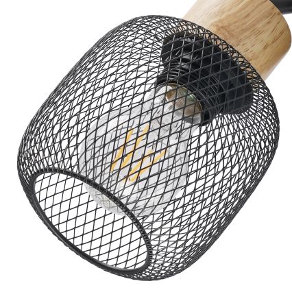 Brilagi - Taškinis šviestuvas BASKLITE 3xE27/15W/230V kaučiukmedis/juoda