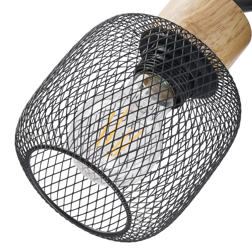 Brilagi - Taškinis šviestuvas BASKLITE 3xE27/15W/230V kaučiukmedis/juoda