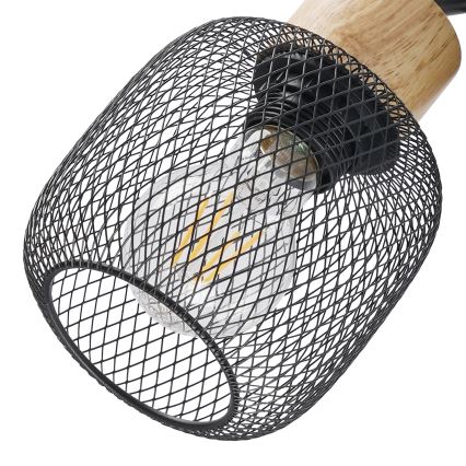 Brilagi - Taškinis šviestuvas BASKLITE 3xE27/15W/230V mediena/juoda