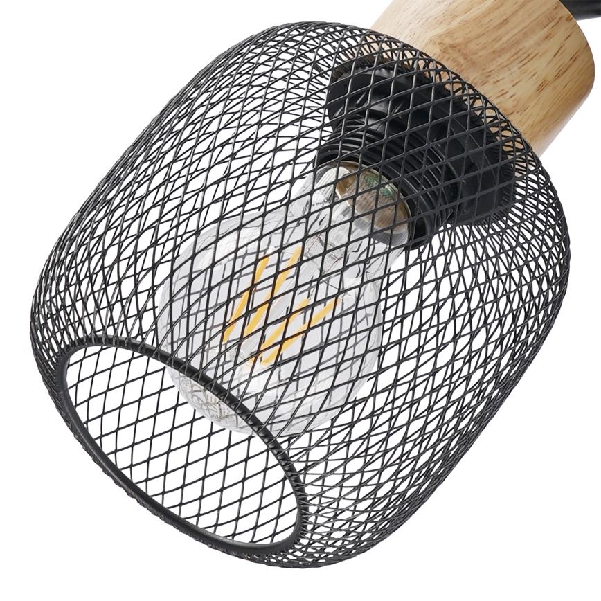 Brilagi - Taškinis šviestuvas BASKLITE 3xE27/15W/230V mediena/juoda