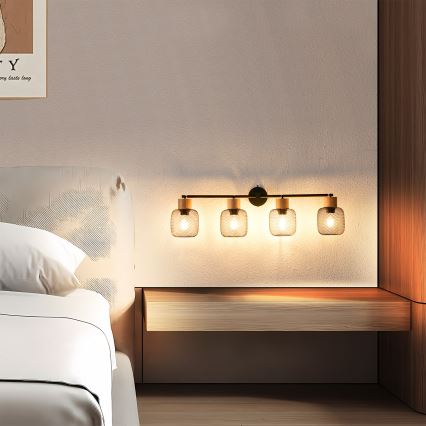 Brilagi - Taškinis šviestuvas BASKLITE 4xE27/15W/230V kaučiukmedis/juoda