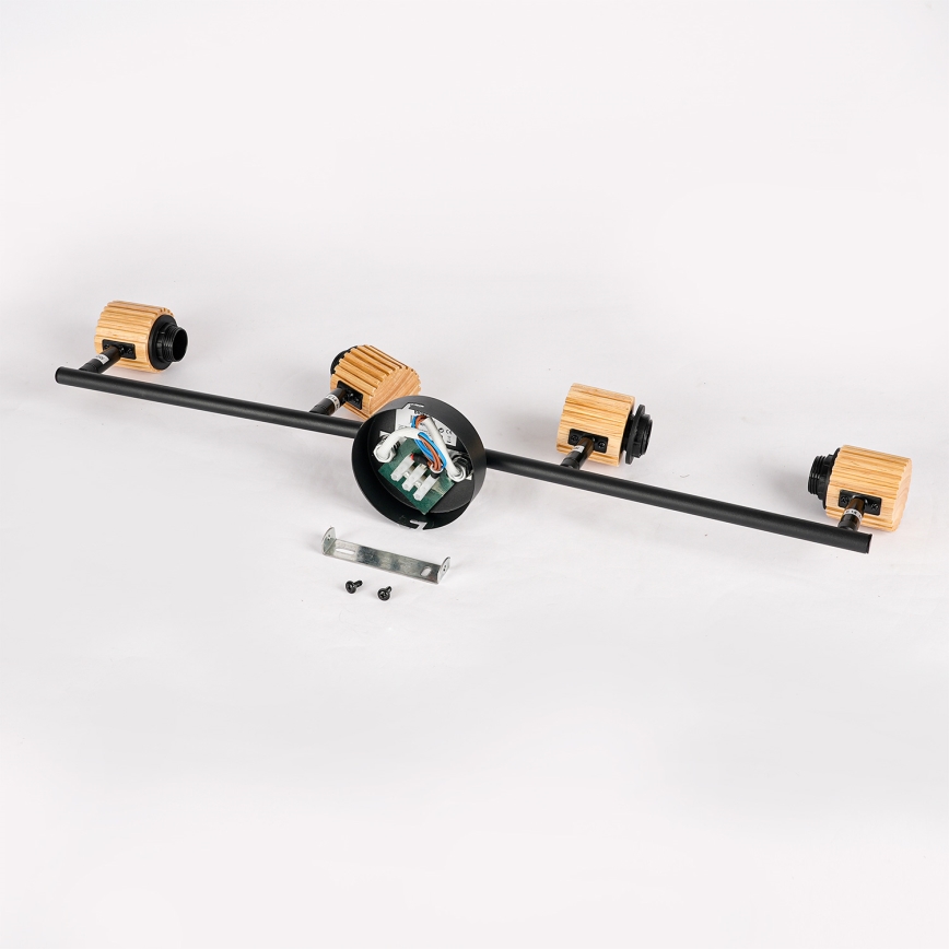 Brilagi - Taškinis šviestuvas BASKLITE 4xE27/15W/230V kaučiukmedis/juoda