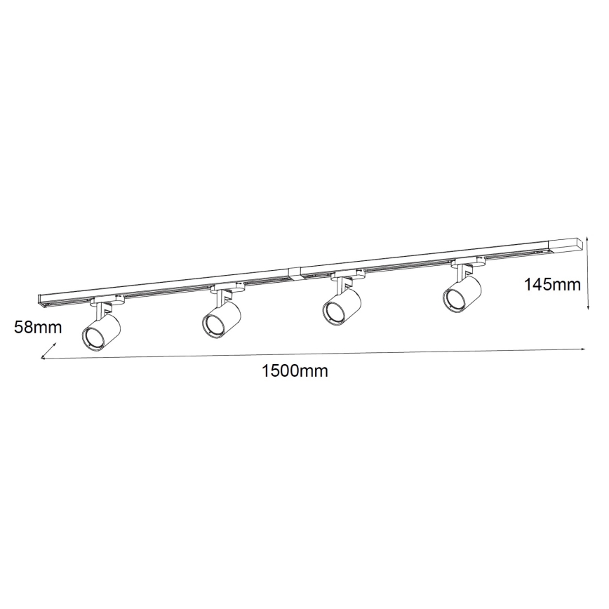 Brilagi - Taškinis šviestuvas bėgelių sistemoje HUSKY 4xGU10/10W/230V baltas