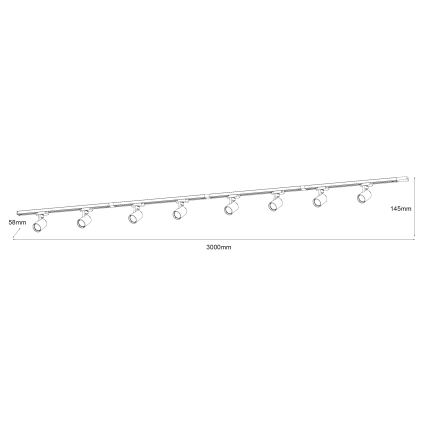 Brilagi - Taškinis šviestuvas bėgelių sistemoje HUSKY 8xGU10/10W/230V baltas