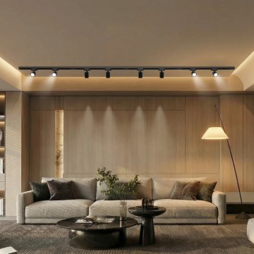 Brilagi - Taškinis šviestuvas bėgelių sistemoje HUSKY 8xGU10/10W/230V juodas