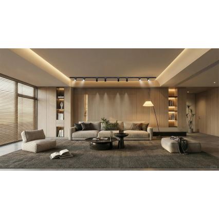 Brilagi - Taškinis šviestuvas bėgelių sistemoje HUSKY 8xGU10/10W/230V juodas