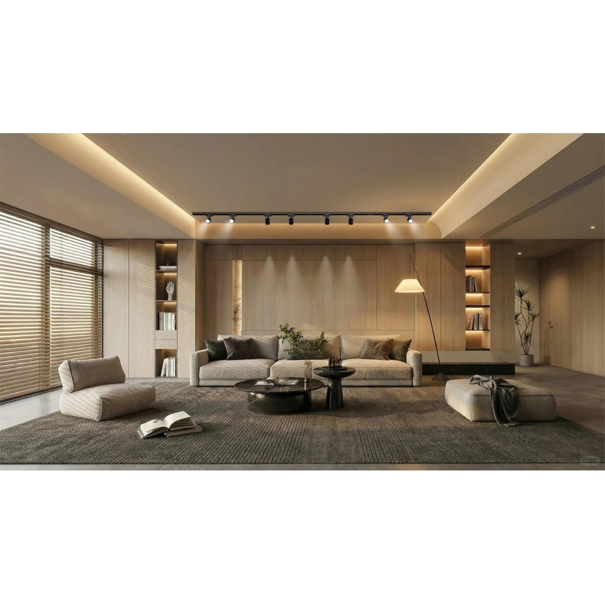 Brilagi - Taškinis šviestuvas bėgelių sistemoje HUSKY 8xGU10/10W/230V juodas