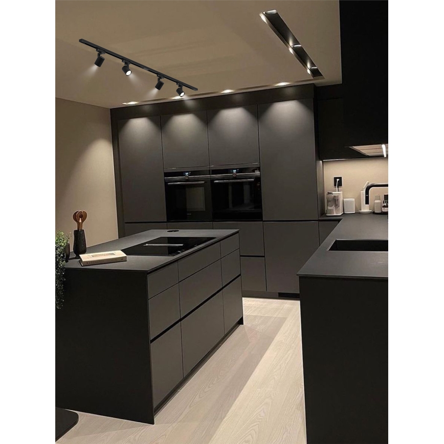 Brilagi - Taškinis šviestuvas bėginėje sistemoje HUSKY 4xGU10/10W/230V juodas