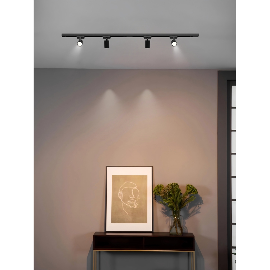 Brilagi - Taškinis šviestuvas bėginėje sistemoje HUSKY 4xGU10/10W/230V juodas