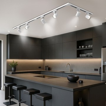 Brilagi - taškinis šviestuvas bėginėje sistemoje HUSKY 6xGU10/10W/230V baltas