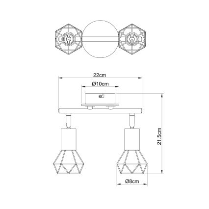 Brilagi - taškinis šviestuvas CAGE 2xE14/40W/230V