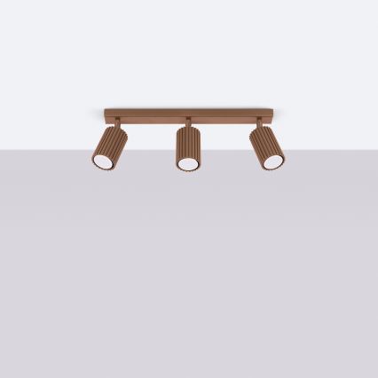 Brilagi - Taškinis šviestuvas CRESTO 3xGU10/10W/230V rudas