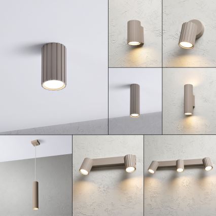 Brilagi - taškinis šviestuvas CRISPINA 1xGU10/10W/230V 10 cm smėlio spalvos