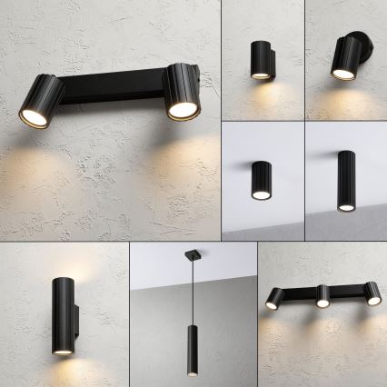 Brilagi - taškinis šviestuvas CRISPINA 2xGU10/10W/230V juodas