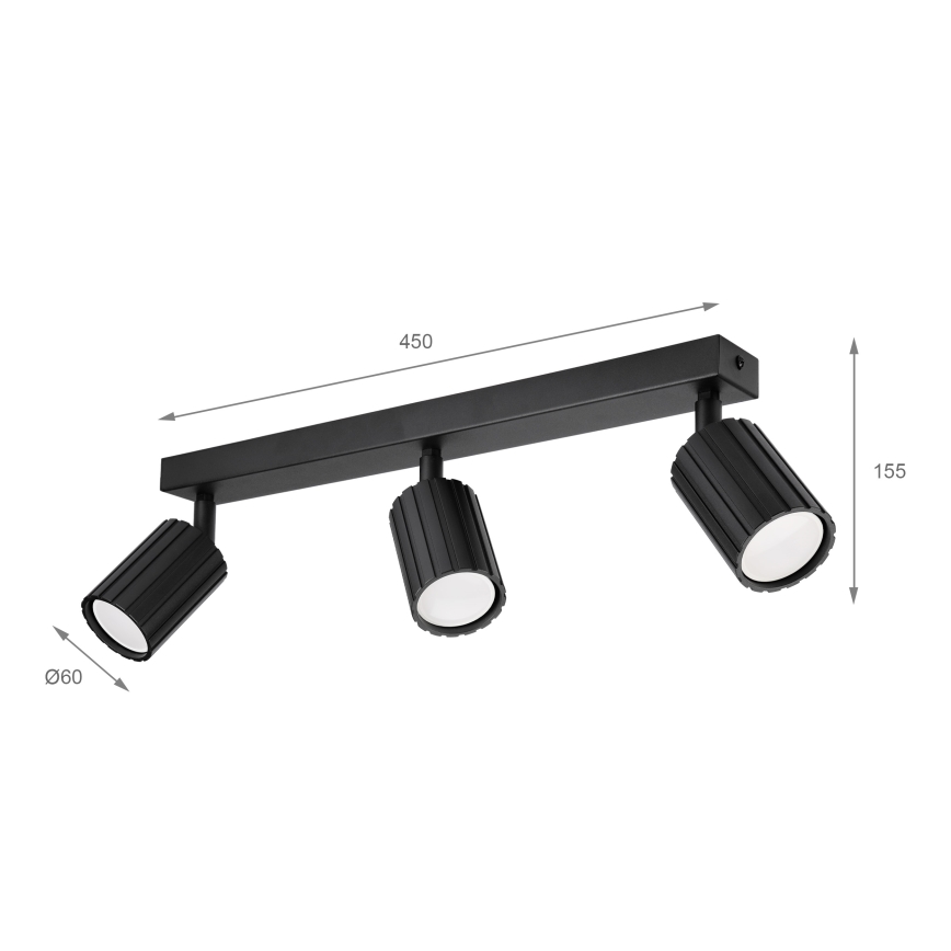 Brilagi - Taškinis šviestuvas CRISPINA 3xGU10/10W/230V juodas